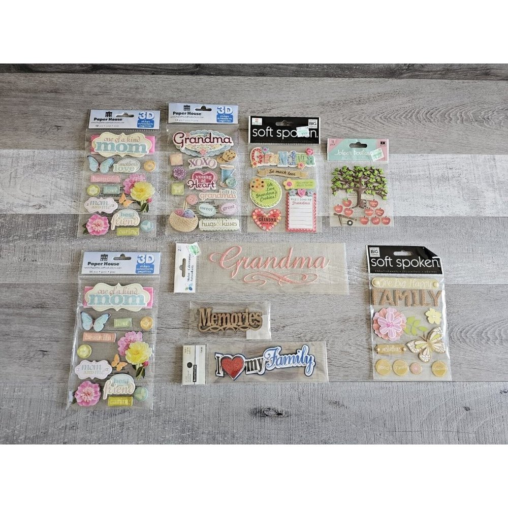 Sticker Lot - Family Tree Grandma Mom Scrapbooking 3D Stickers Jolee's RARE #20
